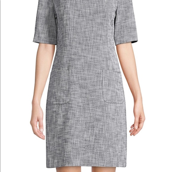 ❤️❤️Trina Turk Paradiso Crosshatch Short-Sleeve Sheath Dress size 10❤️❤️ - Picture 6 of 12